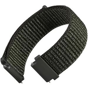 WOCCI Verstelbare nylon horlogeband, snelsluiting, reservearmband voor dames en heren, breedte van de armband: 18 mm, 20 mm, 22 mm, Militair Groen