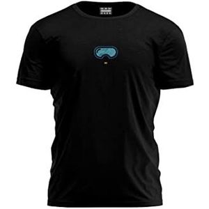 Bona Basics, Imprimé Numériquement, T-Shirt Basique pour Homme, 100% Coton, Noir, Décontracté, Hauts pour Homme, Taille: M