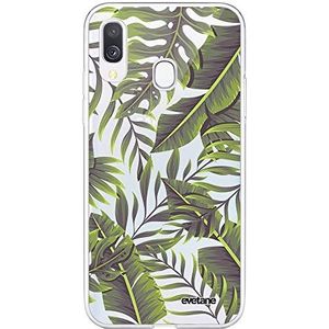 Evetane Beschermhoesje compatibel met Samsung Galaxy A20e 360 Full Case Front Back Resistant Dunne beschermhoes Transparant Exotische Bladeren Patroon Trend 152505