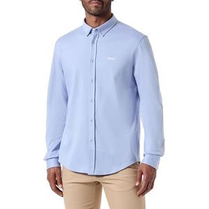 BOSS Heren B Motion Shirt Regular Katoen Mesh Kreukvrij, Blauw, XXL, Blauw