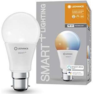 LEDVANCE Intelligente ledlamp met wifi-technologie, B22d-fitting, dimbaar, lichtkleur veranderbaar (2700-6500 K), vervangt 60 W gloeilampen, SMART+ WiFi