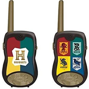 Lexibook, Harry Potter TW12HP Walkietalkies, 200 m, communicatiespel, 2 communicatiekanalen, riemclip, werkt op batterijen, zwart/goud