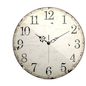 Mebus Horloge murale à quartz, mouvement silencieux - Pas de bruit de tic-tac - Mouvement à quartz précis - Couvercle en verre dôme - Design frappant - Cadran arabe, diamètre : 35 cm