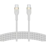 Belkin BoostCharge Pro Flex USB-C naar USB-C gevlochten mantelkabel, USB-IF-gecertificeerd, Power Delivery opladen, USB C-kabel voor iPhone 15, MacBook Pro, iPad Pro, Galaxy S24, S23, Pixel enz., 1 m,