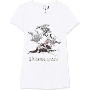 Marvel Classic Spider Splash Girls T-shirt, korte mouwen, wit, S, Wit