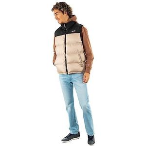 Schott NYC Utahv Vest Donsjack, voor schouder, Schott, Unisex, Beige, L, Beige