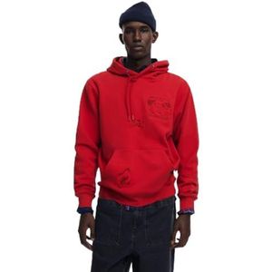 Desigual Sweat_nueva Escocia Sweatshirt voor heren, Rood, M