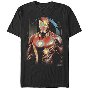 Marvel Avengers Unisex T-shirt: Infinity War-Ironman Glow Organic korte mouwen, zwart, XL, SCHWARZ