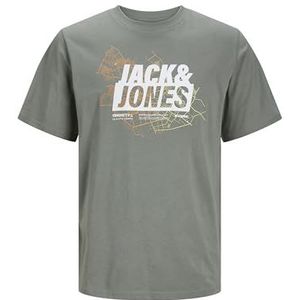 JACK & JONES Jcomap T-shirt met logo Ss Crew Neck Sn T-shirt voor heren, Groene agave.