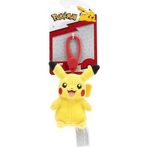 Bizak Pokemon 63225177-1 Pikachu pluche hanger, sleutelhanger met mini-pluche speelgoed, voor sleutels, rugzak, officieel anime-product, cadeau voor kleine kinderen of volwassenen
