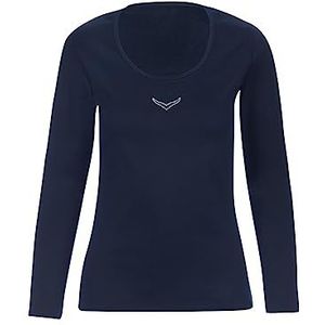 Trigema Dames shirt met lange mouwen met kristallen stenen, Navy (046)