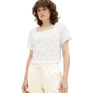 TOM TAILOR T-shirt pour femme avec motif, 32173 – Design Palm blanc cassé, XXL