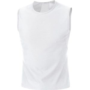 GORE Wear Heren Tanktop, ondergoed, ademend, Gore M Base Layer mouwloos shirt, maat: L, kleur: zwart, 100019, Wit.