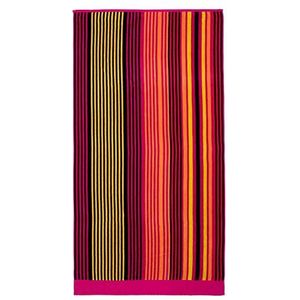 Gözze Strandhanddoek, 100% katoen, 90 x 180 cm, motief strepen, roze/geel/oranje, 10017-82-90180