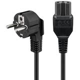 Goobay 93277 voedingskabel voor warm apparaat met C15-stekker voor verwarmingsplaat/3-polige stroomkabel/CEE-kabel Hot Device Connector Zwart 2 m