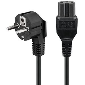 Goobay 93277 Voedingskabel voor hete apparaten met C15-stekker voor verwarmingsplaat/3-polige stroomkabel/CEE-kabel, aansluiting voor heet apparaat, zwart, 2 m