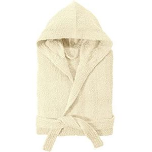 Baroni Home Badstoffen badjas met capuchon, badjas voor dames en heren, 100% katoen, absorberend en comfortabel (L, crème, M), Crème