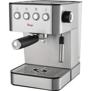 Sirge LUSSYC Espressomachine hand- en cappuccino-koffiezetapparaat, koffiepoeder, E.S.E., capsules, Nespresso, halfautomatisch, 15 bar, 850 W, zilver