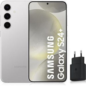 SAMSUNG GALAXY S24 +, Android 5G smartphone, 256 GB, snellader 25 W inbegrepen [Amazon Exclusive], smartphone ontgrendeld, zilver, Franse versie