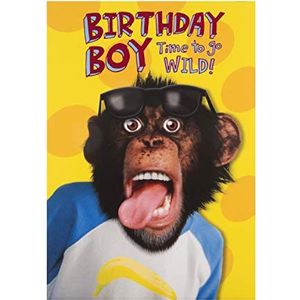 Hallmark Verjaardagskaart voor jongens met grappig apenmotief