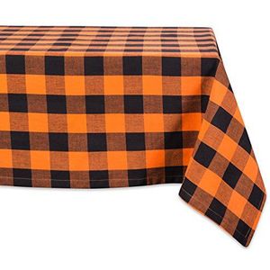 DII Buffalo Check Collection Klassiek boerderijtafelkleed, 152,4 x 304,8 cm, oranje en zwart