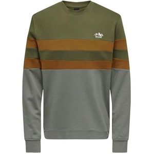 Only & Sons Heren sweatshirt, Roulette grijs, M, Grijze wielen