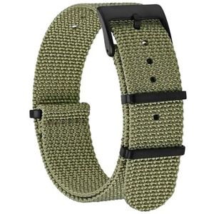 BISONSTRAP Nylon horlogeband voor heren, militaire armband uit één stuk, 18 mm, 20 mm, 22 mm, Nylon, Geen edelsteen