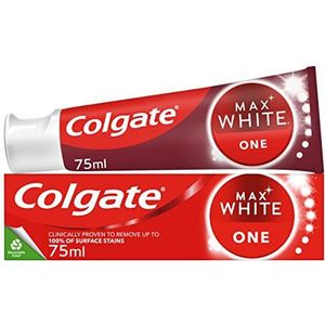 Colgate Max White One Dentifrice 75 ml - Dentifrice blanchissant des dents - Formule cliniquement prouvée - Élimine jusqu'à 100% des taches de surface - Contient des accélérateurs de blanchiment - 1