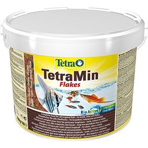 Tetra Min vlokken – premium voer voor tropische vissen op het oppervlak – bevordert de groei van gezondheid en een lang leven – versterkt de kleur – 10 l