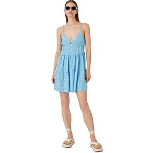 Koton Mini robe à bretelles fines pour femme, Design bleu (6d1), 36