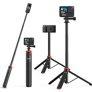 UURig Uitbreidbare selfiestick voor GoPro Max Hero 10 9 8 7 6 5 4, DJI Osmo Action, Insta 360 One R en andere actiecamera's (127 cm)