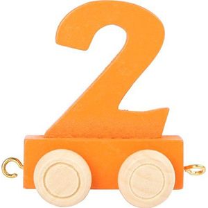 small foot design - Kleurrijke houten trein. Vier wielen met cijfers, 2 inch (2 inch), voor leeftijd, telefoonnummer en vele andere coses, 10564