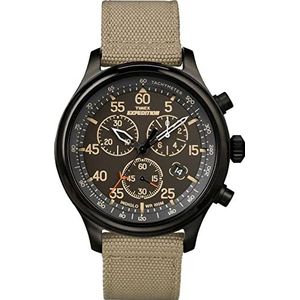 Timex Expedition TFV8 Heren Chronograaf Horloge 43 mm Beige/Zwart, Beige/Zwart, TFV8