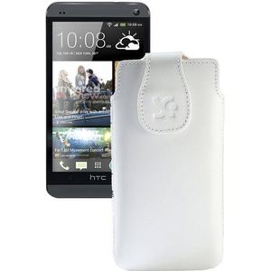 Suncase HTC One M07 leren hoesje wit