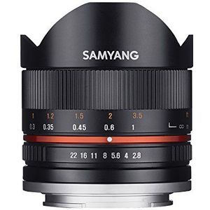 Samyang 8mm F2.8 UMC Fisheye II lens voor Sony E-Mount (NEX) camera's (SY8MBK28-E)