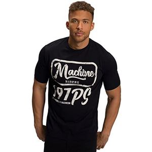 JP 1880 Heren T-shirt grote maten L-8XL korte mouwen, bedrukt machine 805869, zwart, 3XL, zwart.