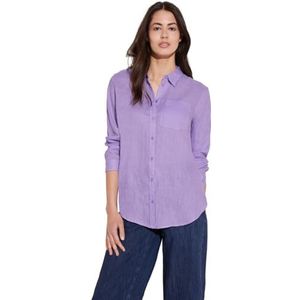 Street One LS Solid Casual T-shirt Bl hals Dames T-shirt, Smell of Lavender