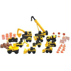 Cat ToysOfficial 41 stuks machines en vrachtwagens voor kinderen: kiepwagen, oplader, schep, graafmachine, graafmachine, bulldozer, kraan, speelgoed voor kinderen vanaf 3 jaar