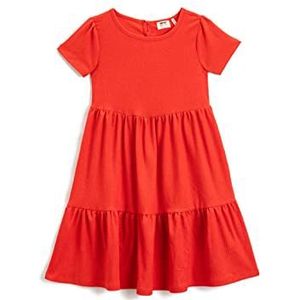 Koton Basic midi-jurk met korte mouwen en ronde hals voor meisjes, Rood (411)