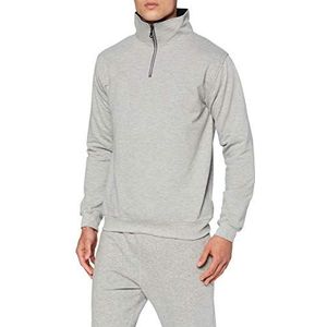 Trigema Sweatshirt met ritssluiting, heren, grijs (lichtgrijs-melange 110), XXL, grijs (lichtgrijs-melange 110)