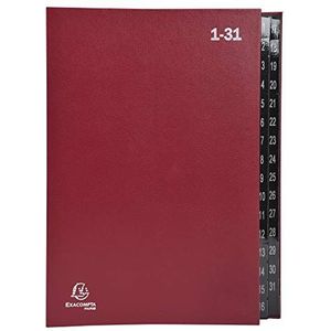 Exacompta - Ref. 57035E - 1 Ordonator sorteermap - hardcover - binnenkant van zwart karton - digitaal gelamineerde tabbladen van 1 tot 31-32 vakken - afmetingen 25x33 cm - voor A4 - kleur rood
