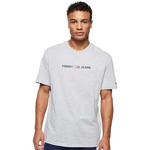 Tommy Jeans TJM sportshirt voor heren met klein logo, Lichtgrijs