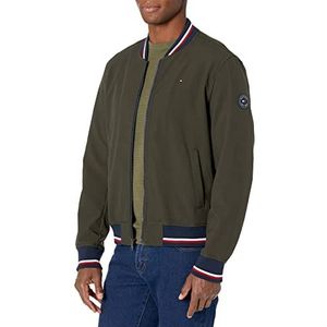 Tommy Hilfiger Lichte bomberjack van geribbeld mesh voor heren, olijfgroen (Olive Soft Shell), L, Olive Soft Shell