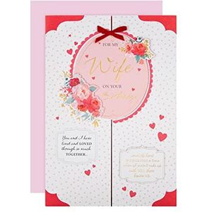 Hallmark Grote verjaardagskaart voor vrouwen - romantisch design met klep aan de deur