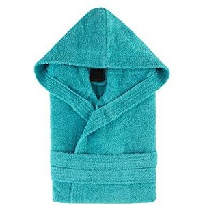 Top Towel Badjas, uniseks, badjas voor dames of heren, met capuchon, 100% katoen, 500 g/m², badstof badjas, Aquamarijn