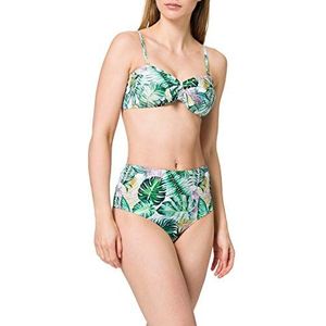 Urban Classics Tweedelig badpak voor dames, met bandeau-bovendeel en bikini met hoge taille, wit blad