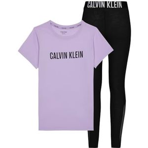 Calvin Klein Meisjes gebreide pyjama (S+Legging), Frosted Blauweregen/W/Pvhnoir, 14-16 jaar, Frosted blauweregen/W/Pvhzwart