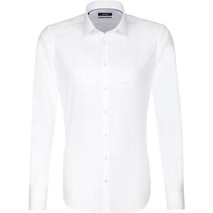 seidensticker heren strijkvrij overhemd met zeer smalle snit - X-slim fit - lange mouwen - kentkraag Business Hemd, wit (wit 01), 44