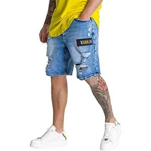 Gianni Kavanagh Neverland Jeans Shorts voor heren, lichtblauw, Lichtblauw