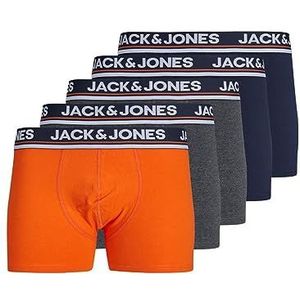 Bestseller A/S Jacboulder Trunks Boxershorts voor heren, 5 stuks, Donkergrijze mix/set: dgm - rood oranje - marineblauw blazer - blazer marineblauw